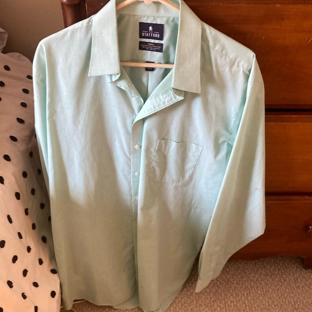 Stafford Men's Light Green Shirt